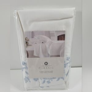 Hotel Collection Classic King Pillow Shams 100% Pima Cotton Blue Floral Vine